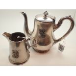 German Third Reich Thuringia coffee pot and jug featuring lion with Swastika