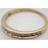 9ct gold and diamond half eternity ring size N