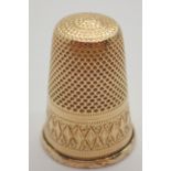 Late 19thC - early 20thC gold thimble size 8 tests as 18ct gold 5.