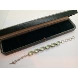 Boxed sterling silver green amethyst bracelet