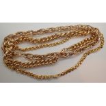 Three chunky gold plated chains