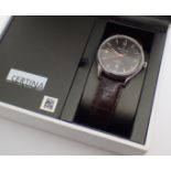 CERTINA boxed gents steel cased Powermatic 80 automatic wristwatch having baton and Arabic chapters