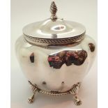 Hallmarked silver lidded pumpkin shaped sugar bowl 282g assay Chester