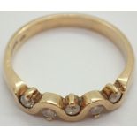 9ct gold five stone diamond ring size K 2.