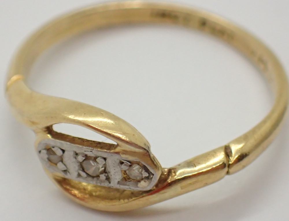 18ct gold and diamond ring size L