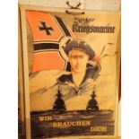 German WWII poster Navy 30 x 45 cm