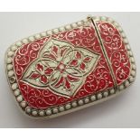 White metal enamelled vesta case