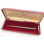 Boxed J Longmore and Co patent yellow metal propelling pencil 9.