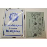 German WWII ARP Training certificate and an eniac plaque