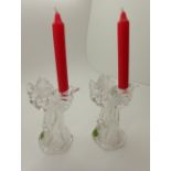 Pair of Marquis Waterford Crystal glass candlesticks