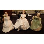 Three Royal Doulton figurines Kerry HN3036 Heather HN2956 and Fair Maiden HN2211