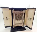 Mappin and Webb sterling silver carriage clock bi-centennial edition 55 oz of silver in case