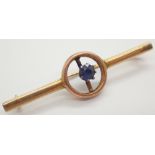 Vintage 9ct gold and sapphire bar brooch 2.