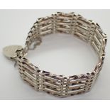Fully hallmarked sterling silver seven bar gate bracelet
