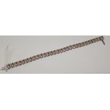 9ct gold diamond set bracelet L: 19.5 cm 19.