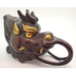 Oriental bronze dragon teapot H: 11 cm