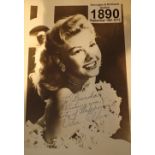 Autographed photograph of Vera Allen who danced with Gene Kelly and Fred Astaire who appeared in