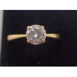 9ct yellow gold and diamond ring size P approx 0.