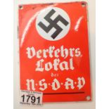 German WWII enamel sign 17 x 12 cm