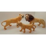 Beswick Lion family male female & cub