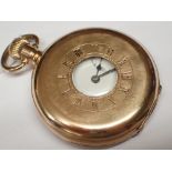 Gold plated half hunter Swiss made pocket watch CONDITION REPORT: This item was