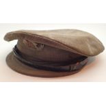 WWI Cheshire Regiment peaked cap with badge