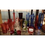 Mixed lot of mainly Victorian glass including Cranberry