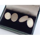 Pair of gents hallmarked silver cufflinks stamped CH CONDITION REPORT: We do not