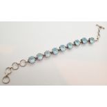 Boxed sterling silver aquamarine bracelet