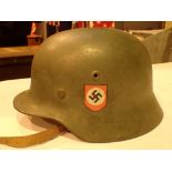 SS helmet with later decals and numbered 433 and ET34 helmet period decals later