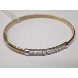 9ct gold stone set bangle 5.