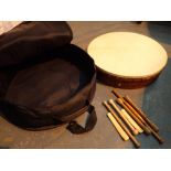 Professional bodhran in carry case