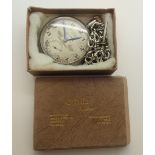 Vintage War Department Williamson 8 day mark IV pocket watch and chain with T-bar