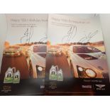Two no 2 Bentley Motor Sports posters 2019 signed by two drivers attempting the Peaks time trial
