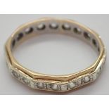 9ct gold and diamond full eternity ring size M / N 2.