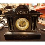 Architectural slate clock by Wales and McCulloch London CONDITION REPORT: This item