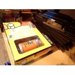 Scalextric track various pieces plus Simpson toiletry set