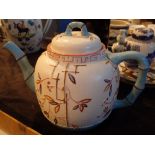 Large Victorian Oriental style tea pot with bamboo decoration