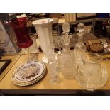 Collection of crystal glassware and ceramics