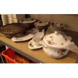 Large quantity of Chodziez ware ( copy of Old Country Roses ) plates vegetable dishes fruit bowls