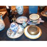 Collection of Oriental related ceramics vases plates etc CONDITION REPORT: No
