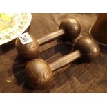 Pair of cast iron dumbells