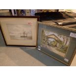 Two watercolours by S Simpson and Alan Whitehead