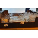 Box of glassware and cruet set