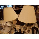 Two table lamps with shades CONDITION REPORT: All electrical items in this lot have