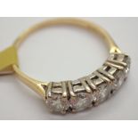 18ct gold five stone diamond ring size O 1.00ct 2.