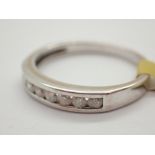 18ct white gold diamond half eternity ring size L 2.