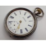 925 silver H Samuel crown wind pocket watch lacking crystal