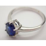 Sterling silver blue kyanite ring size P