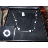 Boxed cultured freshwater pearl and 925 silver necklace